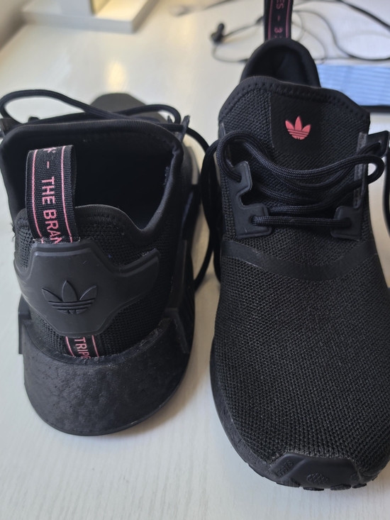 adidas Shoes - adidas Black Sneakers with Pink Accents Size 7.5